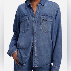 Good American Weightless Easy Denim Oversized Shirt